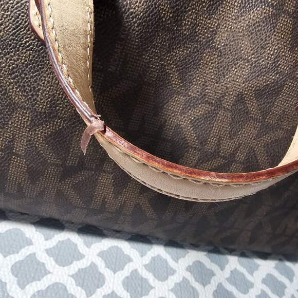 Michael Khors Grayson Monogram Leather Trim Handbag EUC - Picture 17 of 17